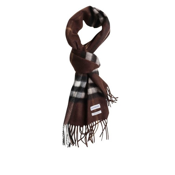 Burberry Classic Check Patterned Brown Burberry Scarf - NWT - Picture 1 of 2